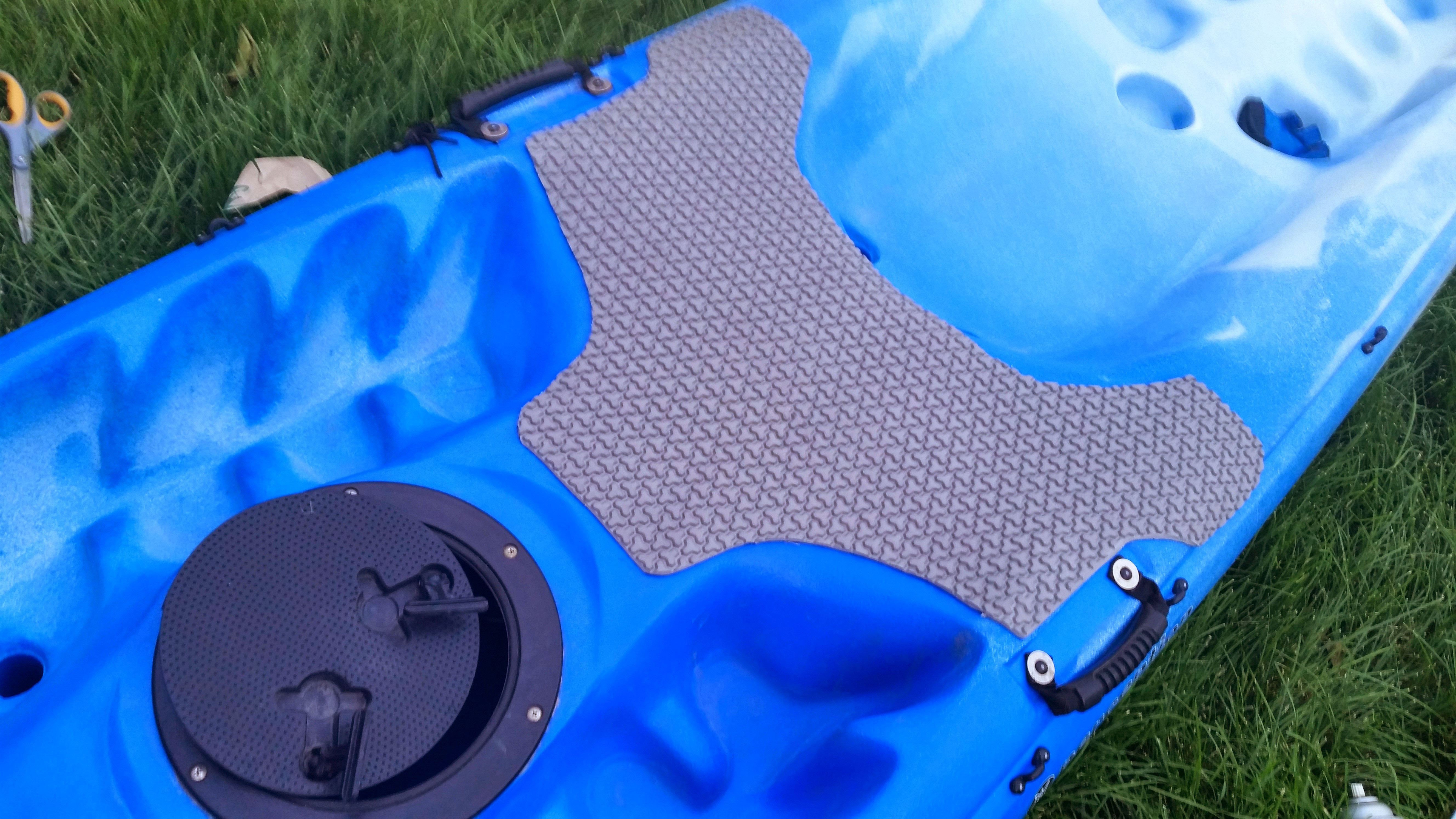 Traction Mat installed on a Kayak