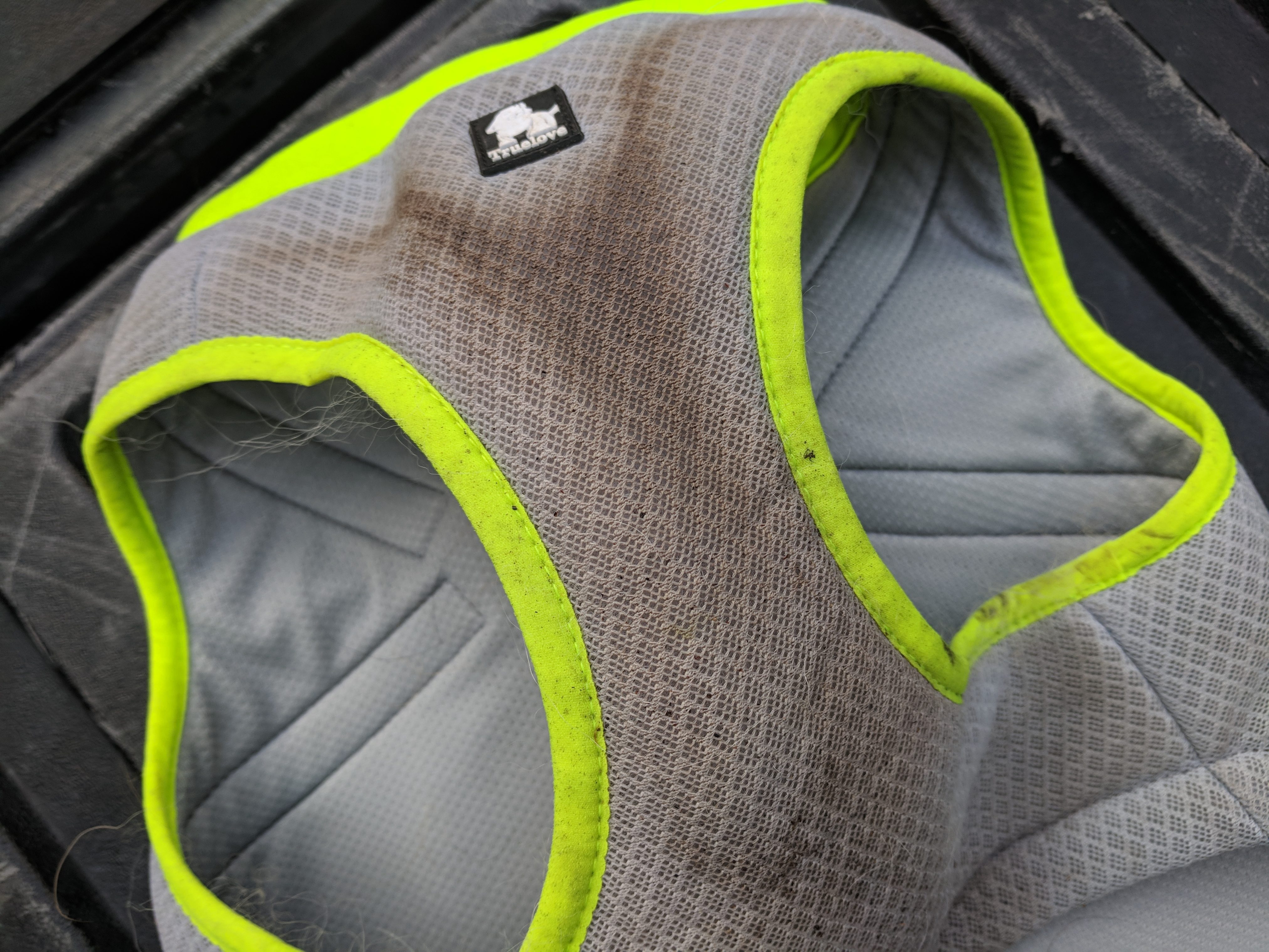 SGODA Dog Cooling Vest Harness Cooler Jacket Grey Green Large